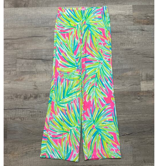 Lilly Pulitzer Georgia May Palazzo Pants Size XS Tropical Beach Preppy Wide Leg - Picture 1 of 9